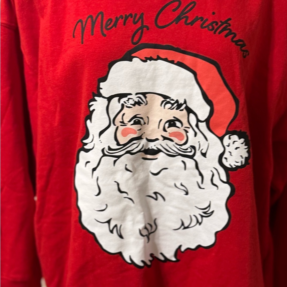 Cheerful Red Santa Christmas Sweatshirt - Picture 2 of 4